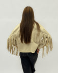 Giacca effetto suede con frange