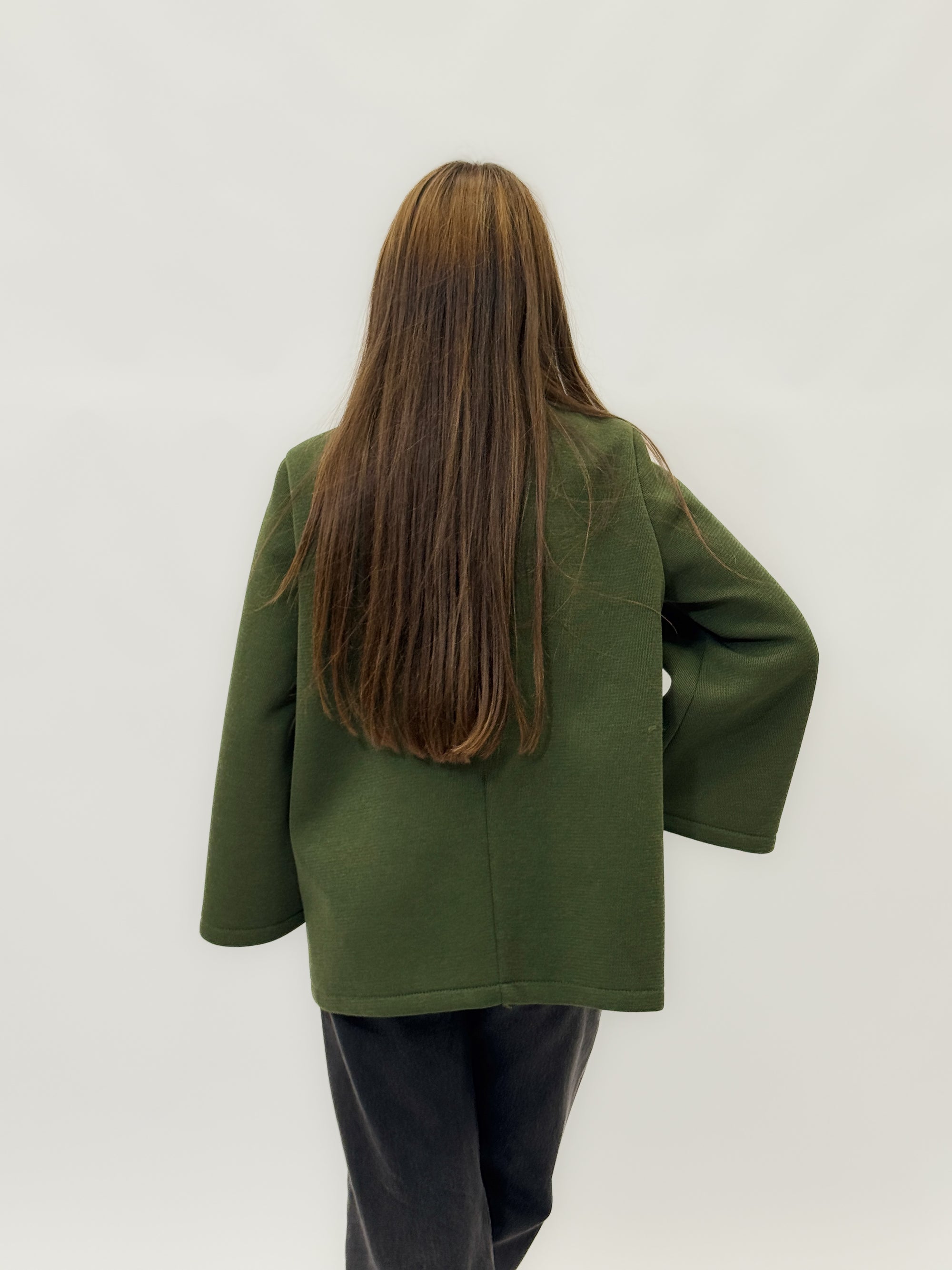 Giacca in neoprene con bottoni maxi