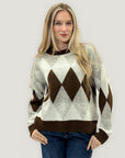Maglione a rombi strutturato - Stile vintage e comfort moderno