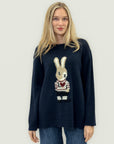 Maglione oversize con coniglietto – Misto lana morbido e stile cozy