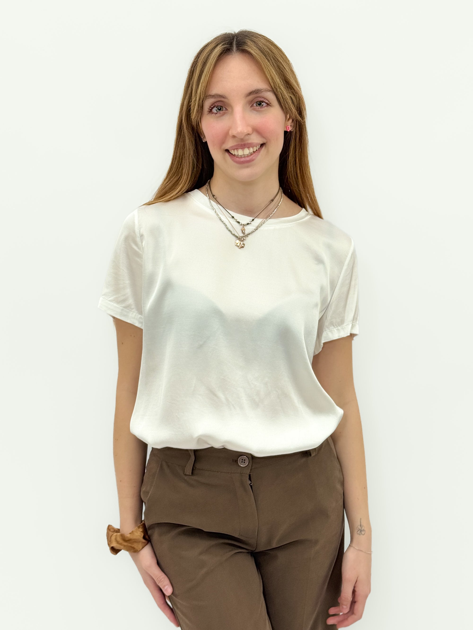 T-Shirt Satin Effetto Seta