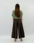 Pantaloni wide leg con charm