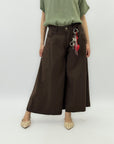 Pantaloni wide leg con charm