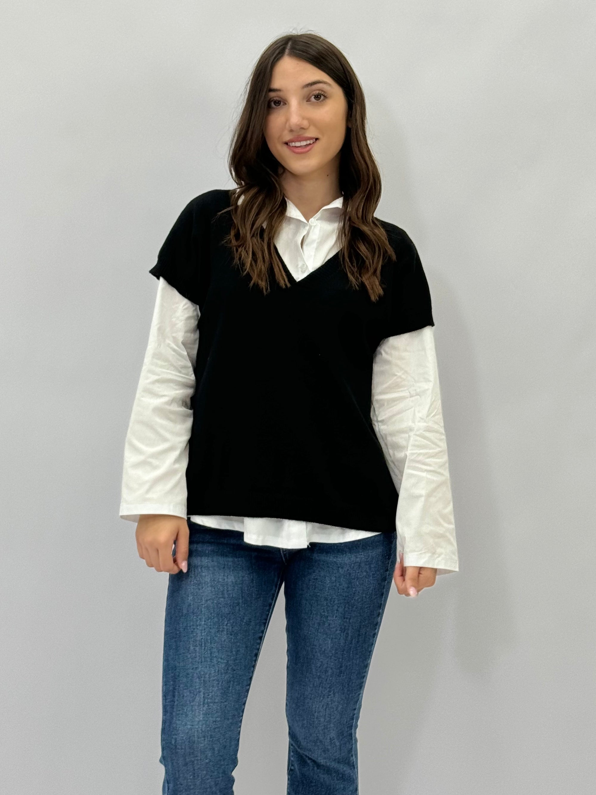 Gilet con camicia