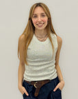Top Donna Senza Maniche con Micro strass