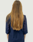 Blusa Leggera con Scollo a V e Bottoni