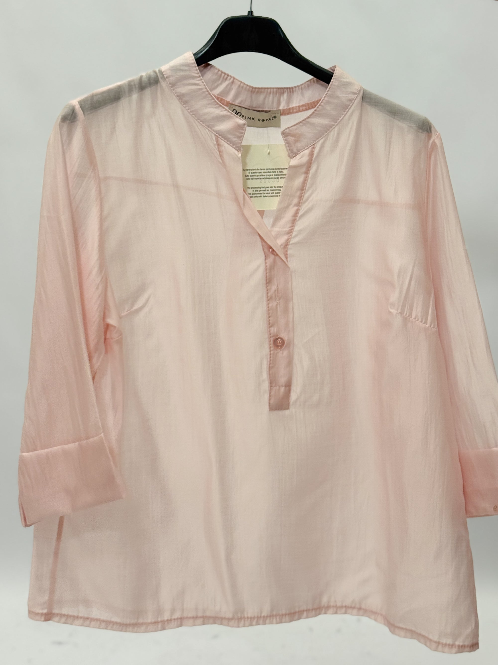 Blusa Leggera con Scollo a V e Bottoni