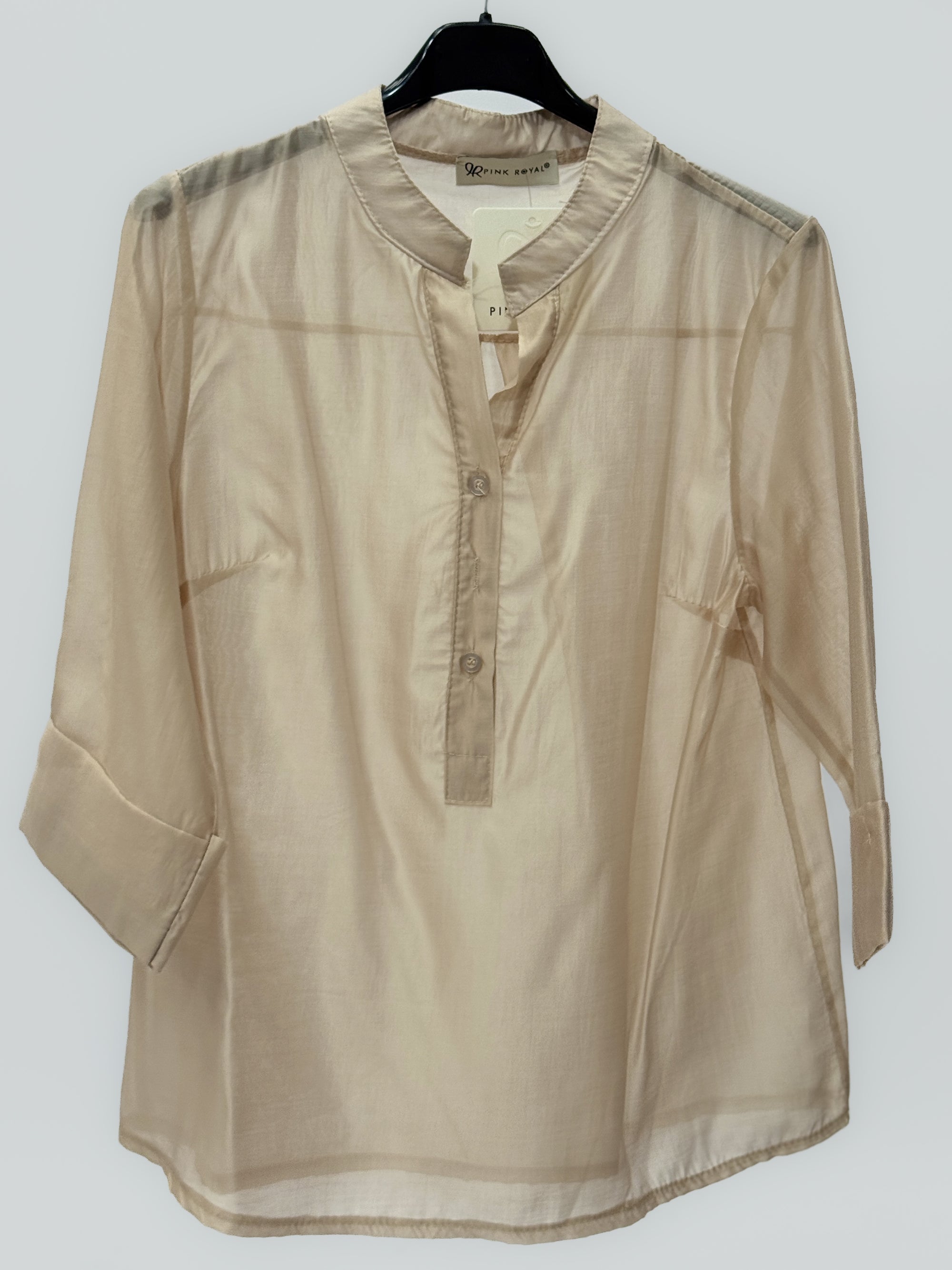 Blusa Leggera con Scollo a V e Bottoni