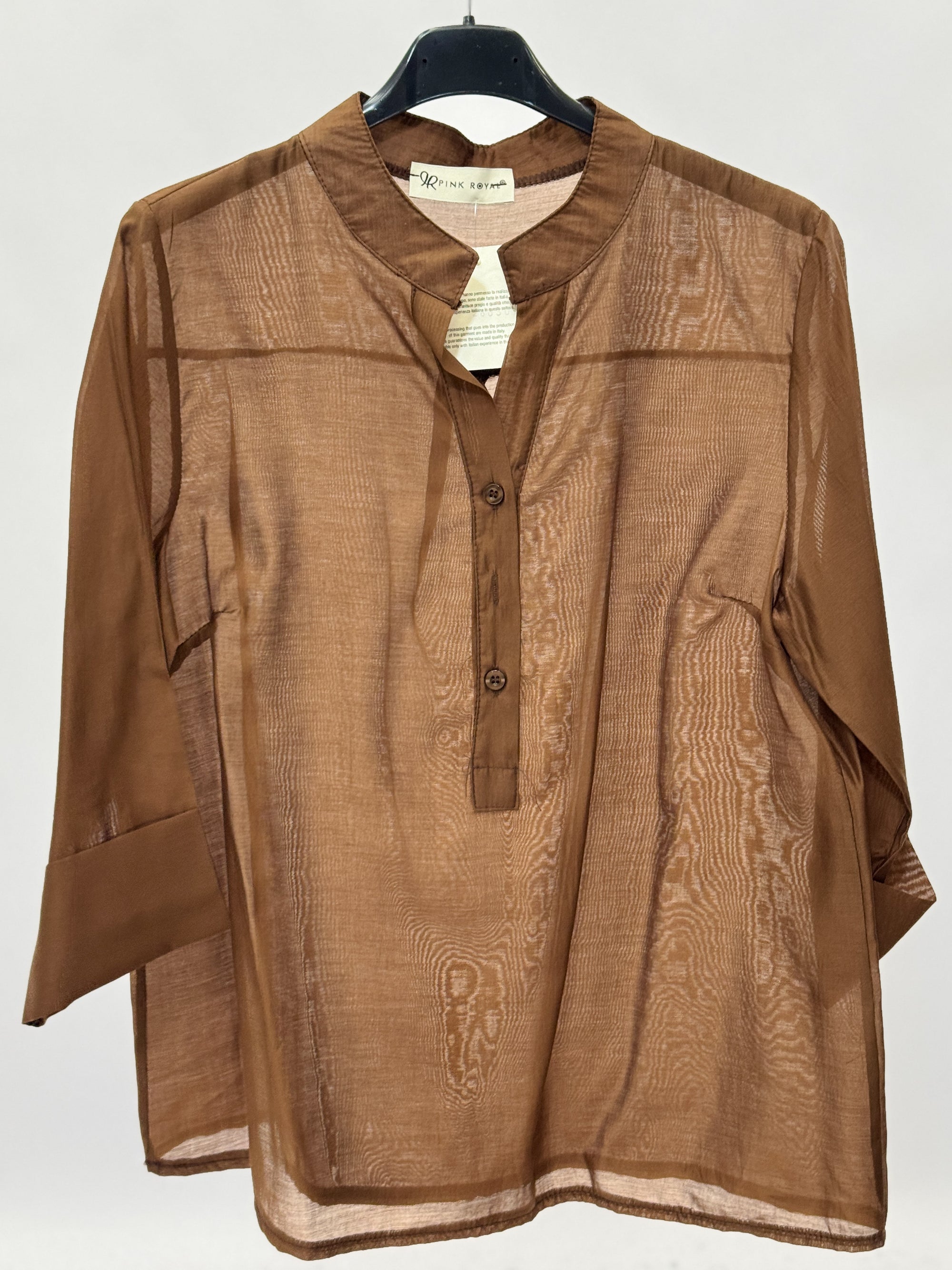 Blusa Leggera con Scollo a V e Bottoni