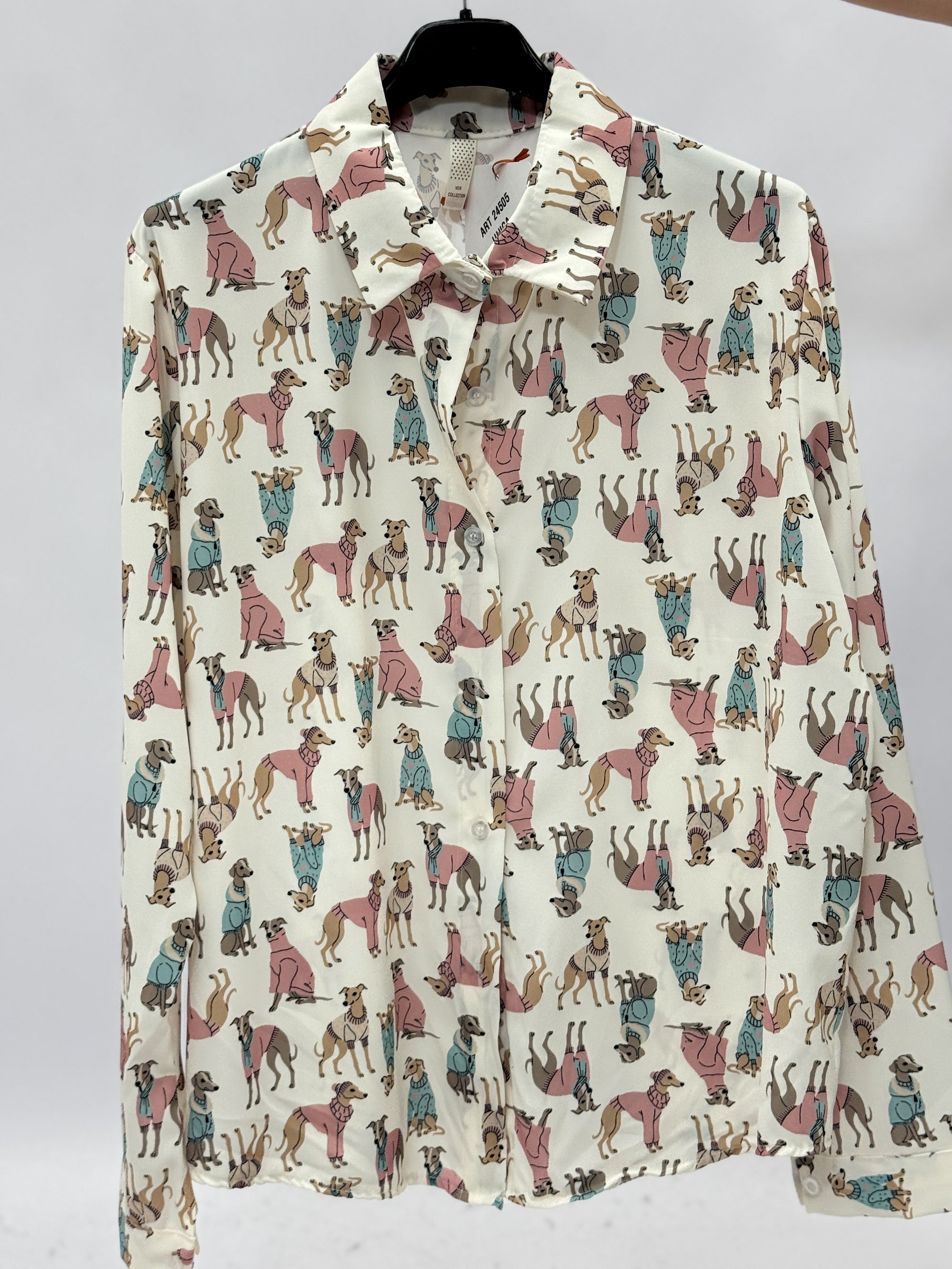 Camicia Fantasia con Stampa Cani
