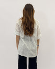 Camicia in cotone pizzo sangallo taglia comoda