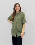 Camicia in cotone pizzo sangallo taglia comoda
