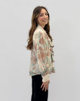 Camicia floreale con rouches