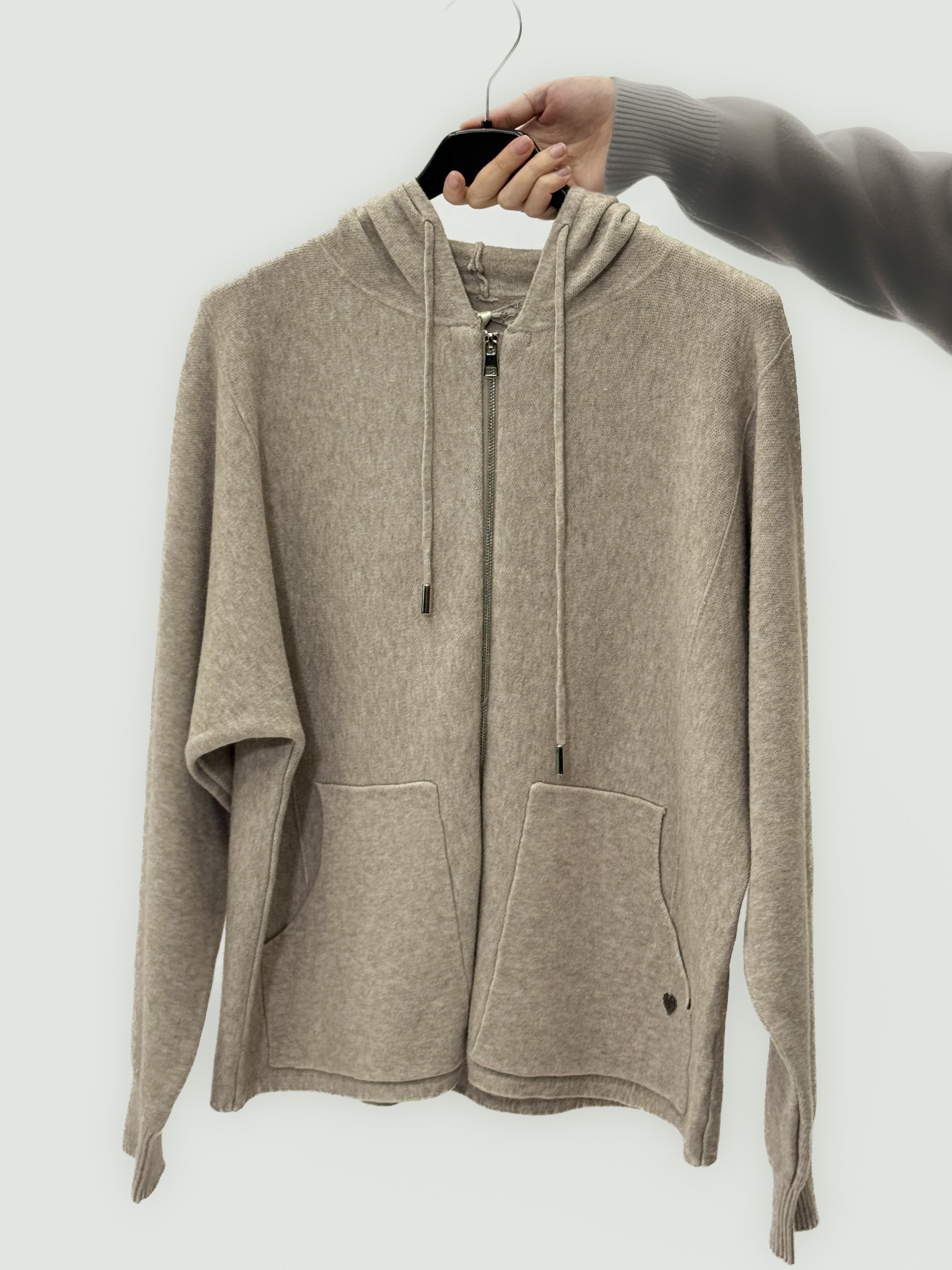 Cardigan con cappuccio e zip