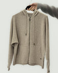 Cardigan con cappuccio e zip