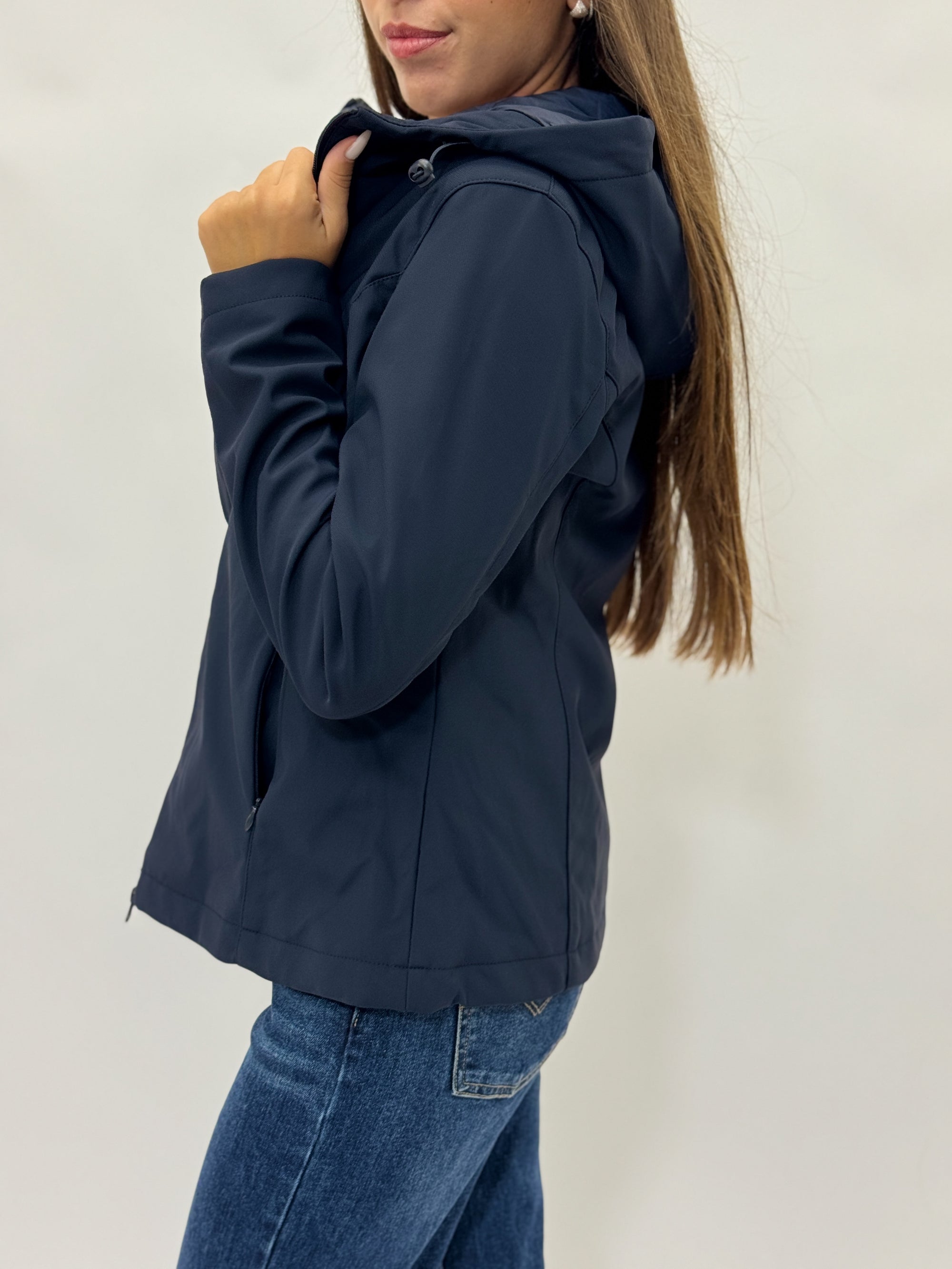 Giacca softshell con cappuccio - tessuto antivento