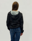 Giacca donna reversibile con zip a contrasto