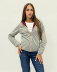 Giacca donna reversibile con zip a contrasto