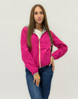 Giacca donna reversibile con zip a contrasto
