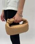 Borsa vera pelle intrecciata con manico