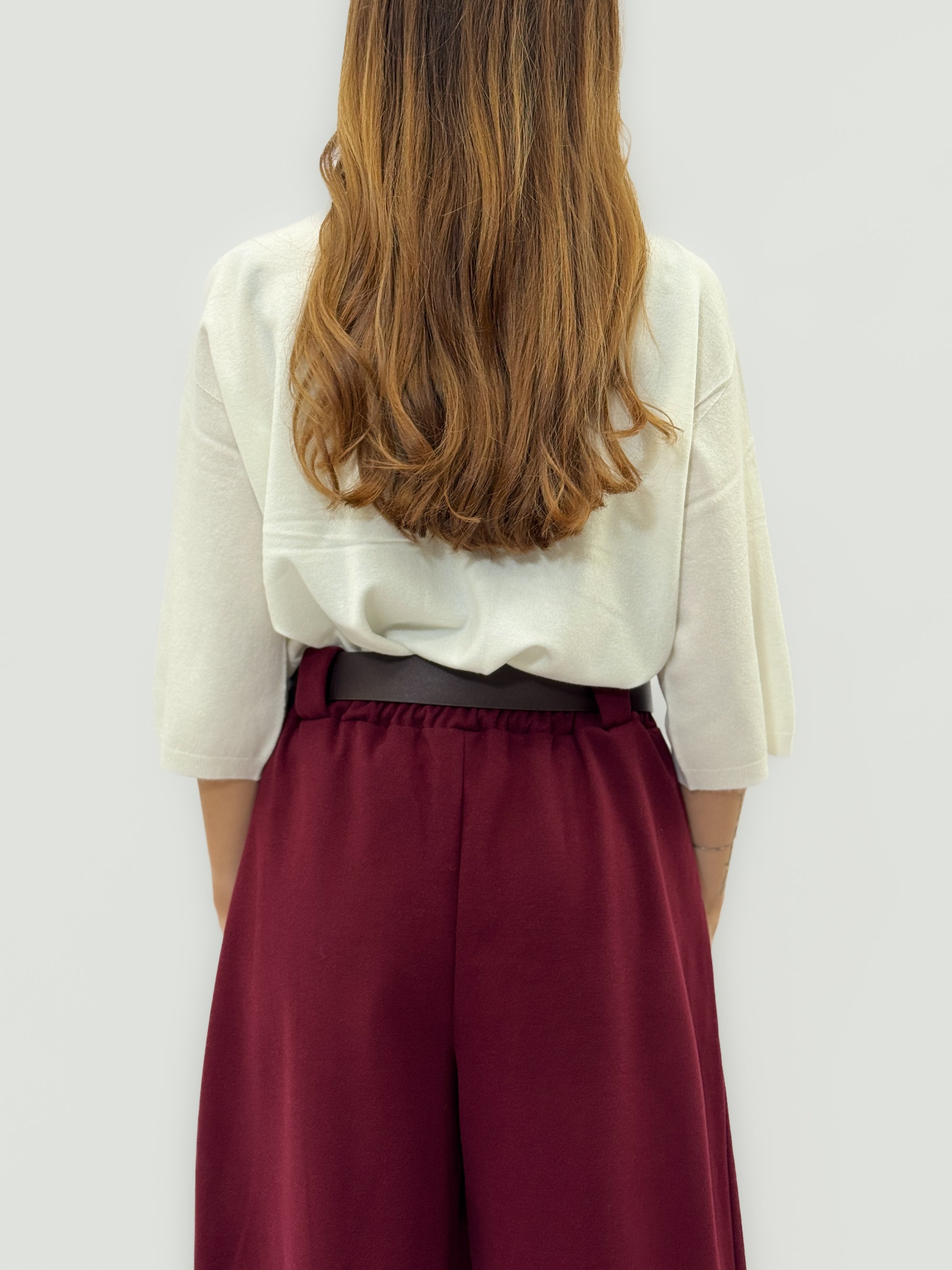 Maglia mezza maniche in misto lana – Morbida e Leggera