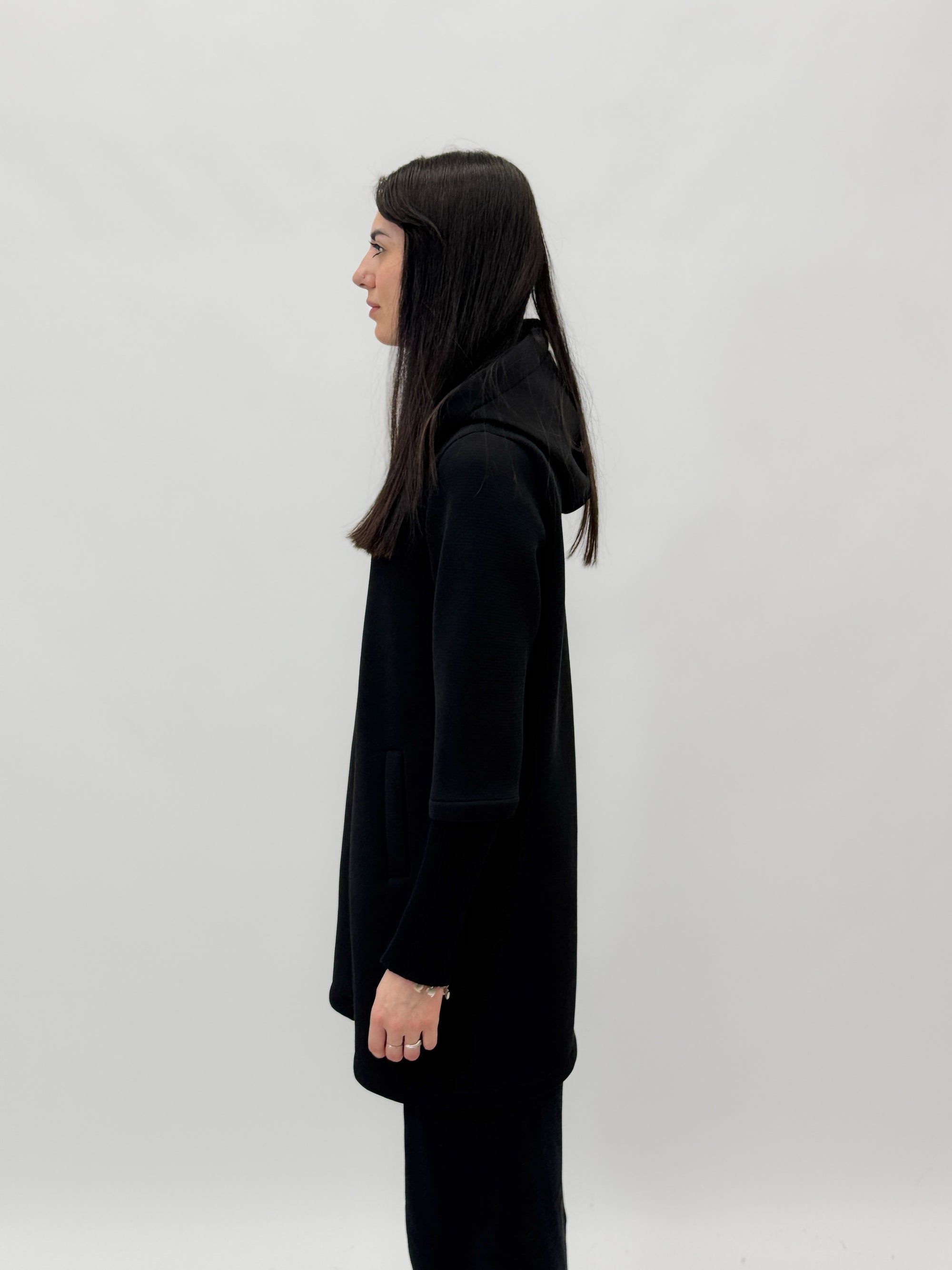 Giacca in neoprene con cappuccio