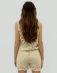 Completo Traforato in Cotone Top e Shorts