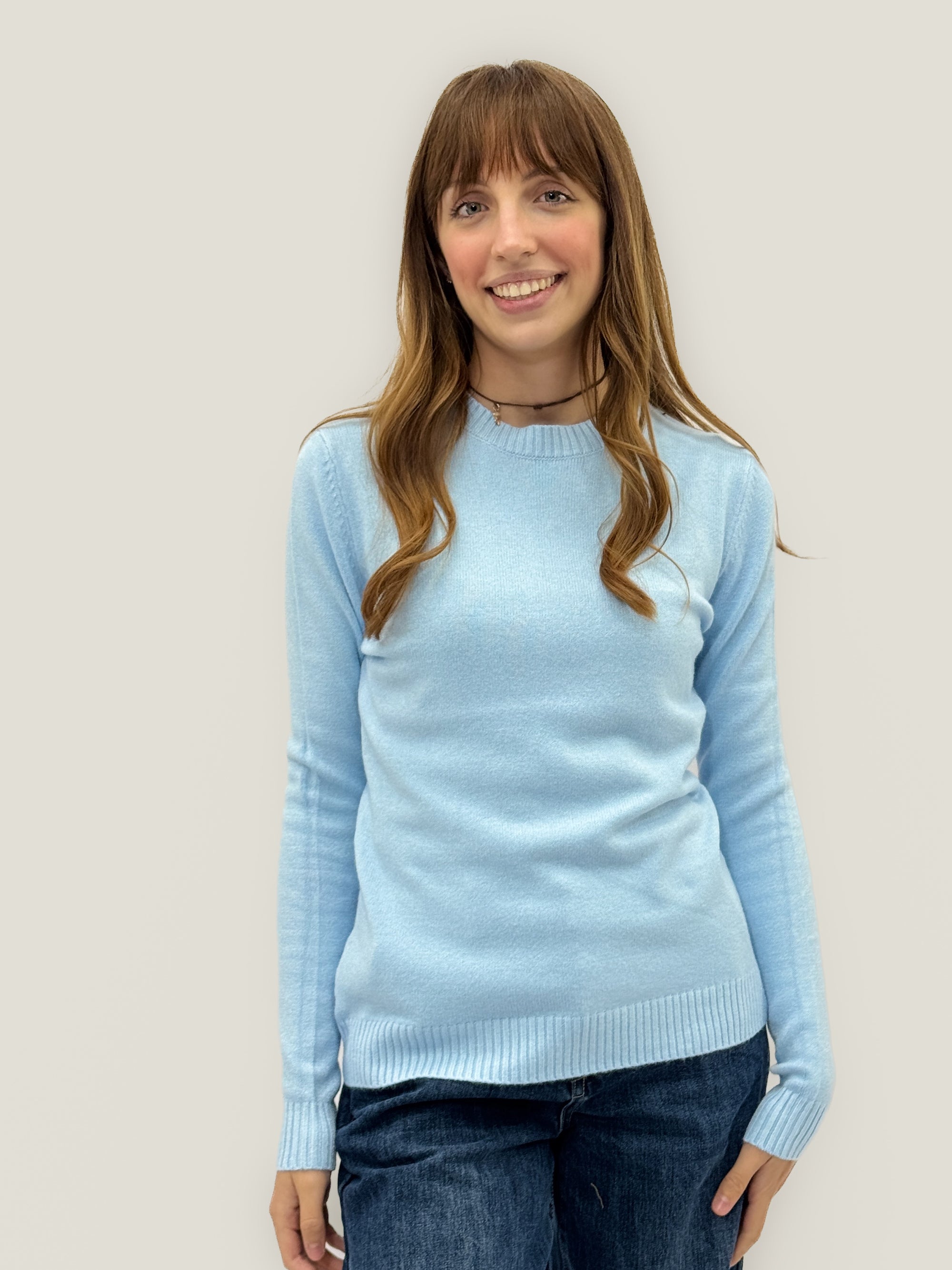 Maglioncino Basico Morbido a Girocollo – Tinta Unita