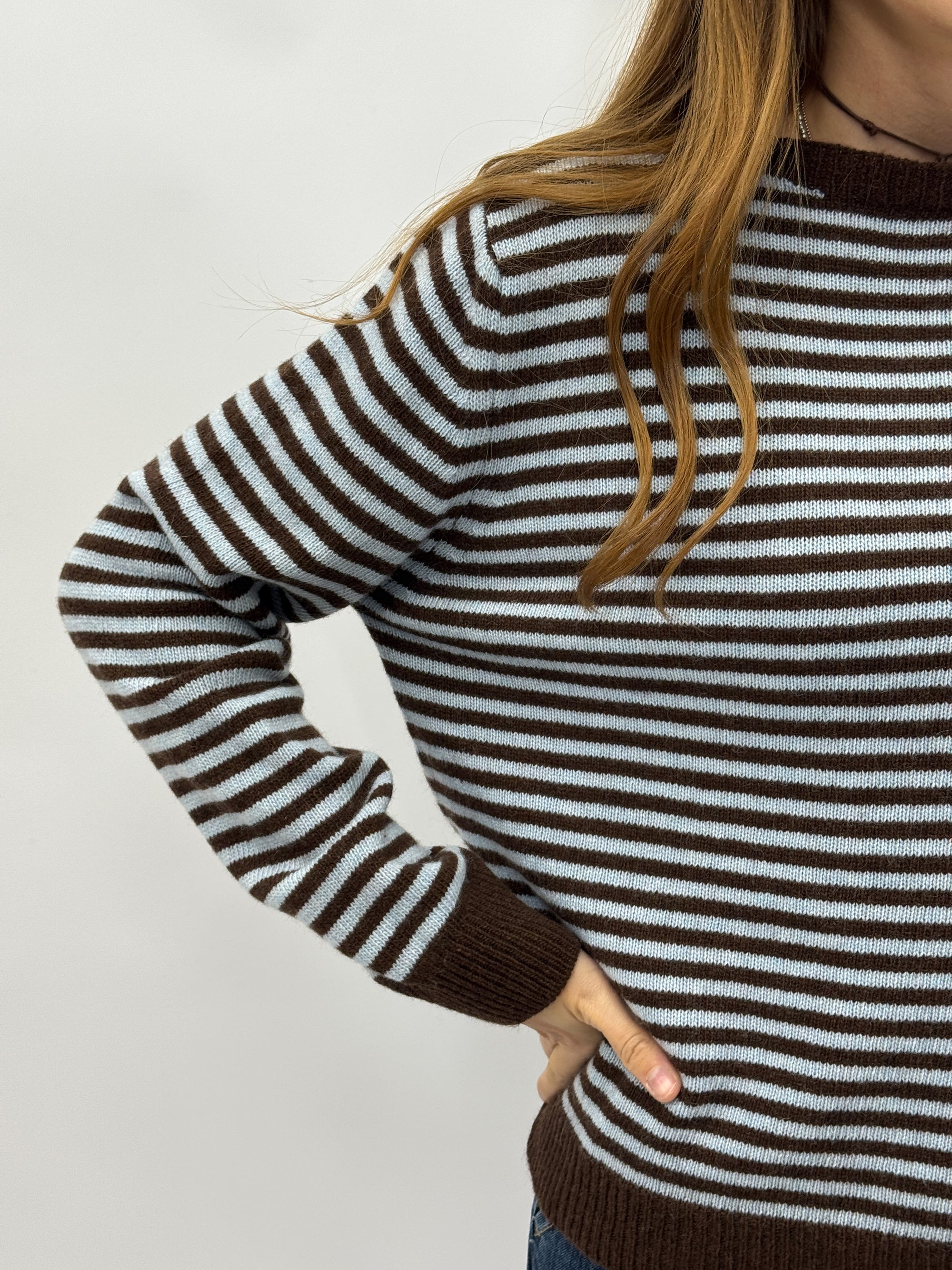 Maglione a Righe in Cashmere Soft Touch