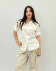 Camicia in cotone con ricami