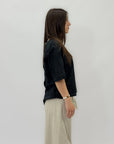 Maglia in cotone foglie