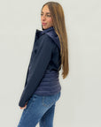 Giacca piumino softshell con cappuccio con inserti imbottiti
