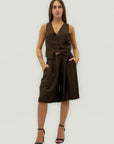 Completo Donna Gilet con Bottoni e Pantaloncini