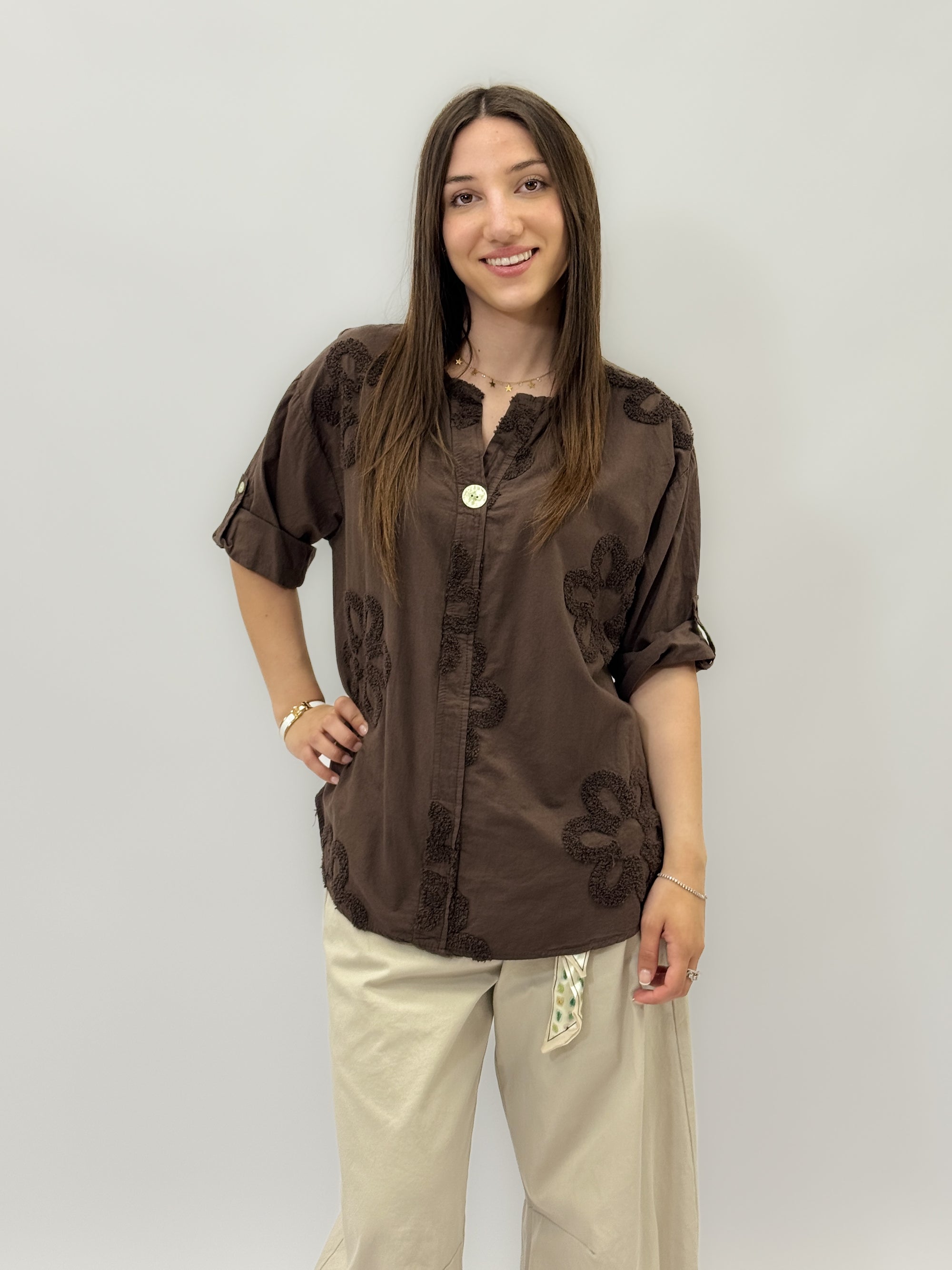 Camicia leggera con fiori