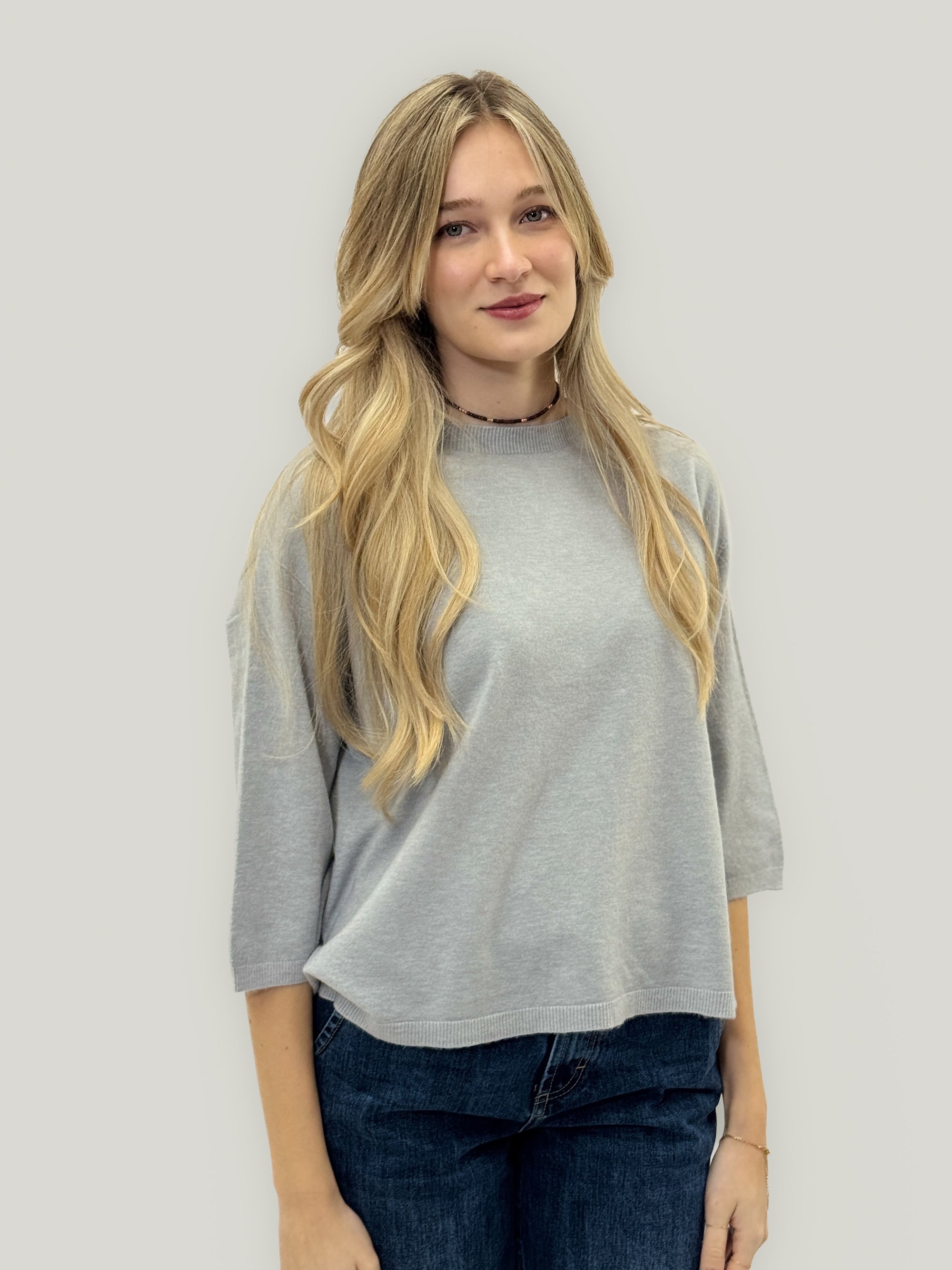 Maglia mezza maniche in misto lana – Morbida e Leggera