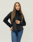 Giacca piumino softshell con cappuccio con inserti imbottiti