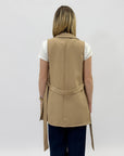 Gilet tinta unita con cintura