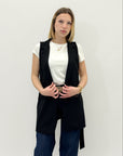 Gilet tinta unita con cintura