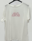 T-shirt in cotone con scritta "Vado a letto"