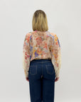 Camicia effetto seta stampa rose
