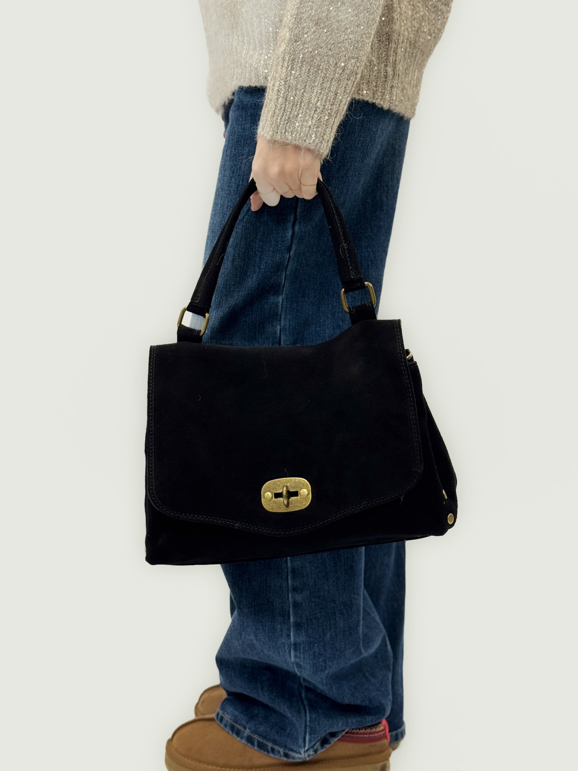 Borsa Siena in vera pelle scamosciata – Made in Italy