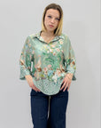 Camicia floreale effetto seta