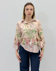Camicia floreale effetto seta