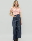 Jeans Palazzo con Dettagli Brillanti