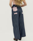 Jeans Palazzo con Dettagli Brillanti