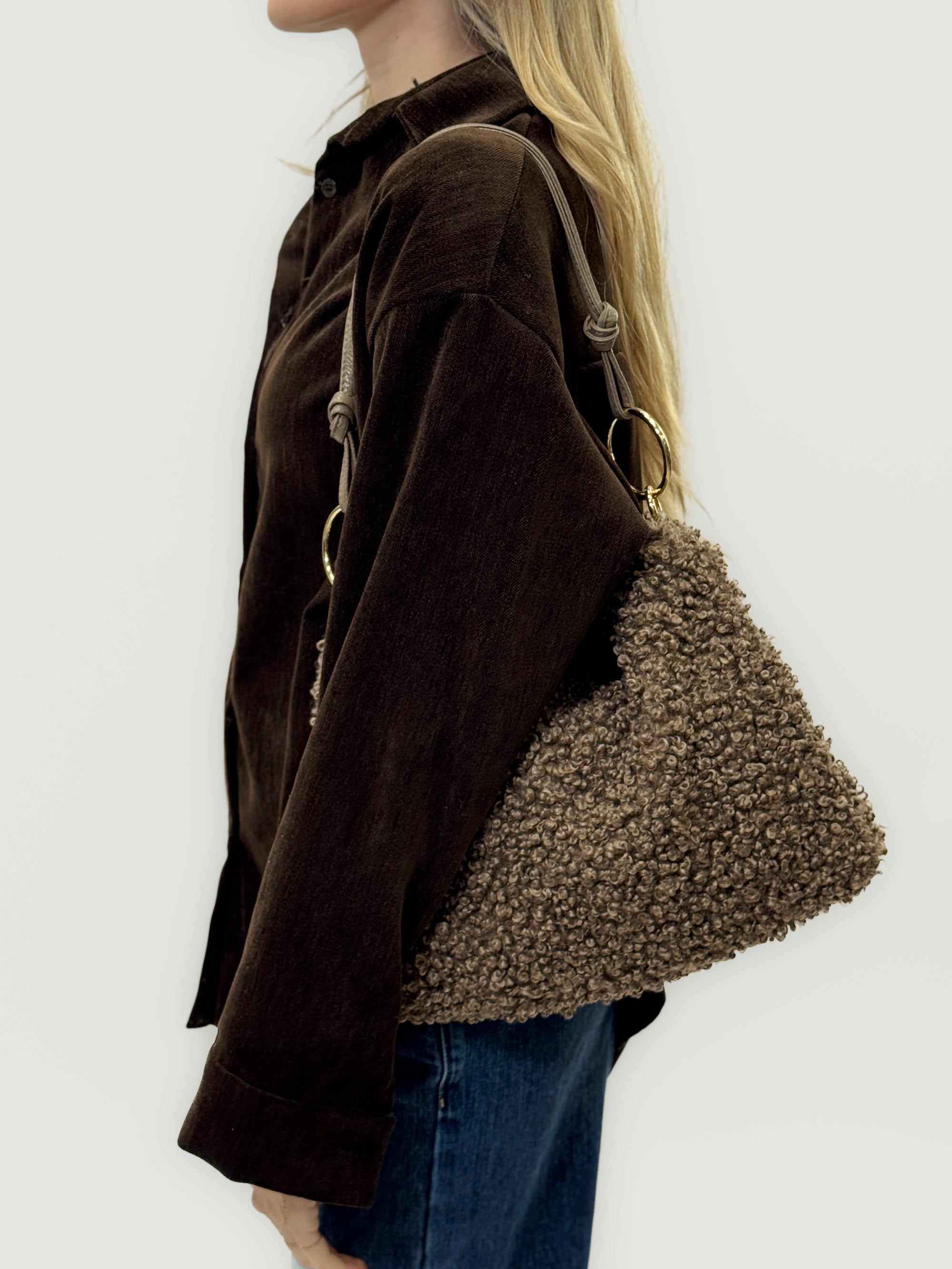 Borsa in Vera Pelle teddy con Manico Annodato – Made in Italy