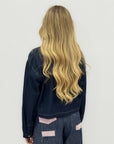 Giacca Denim Colletto a Contrasto
