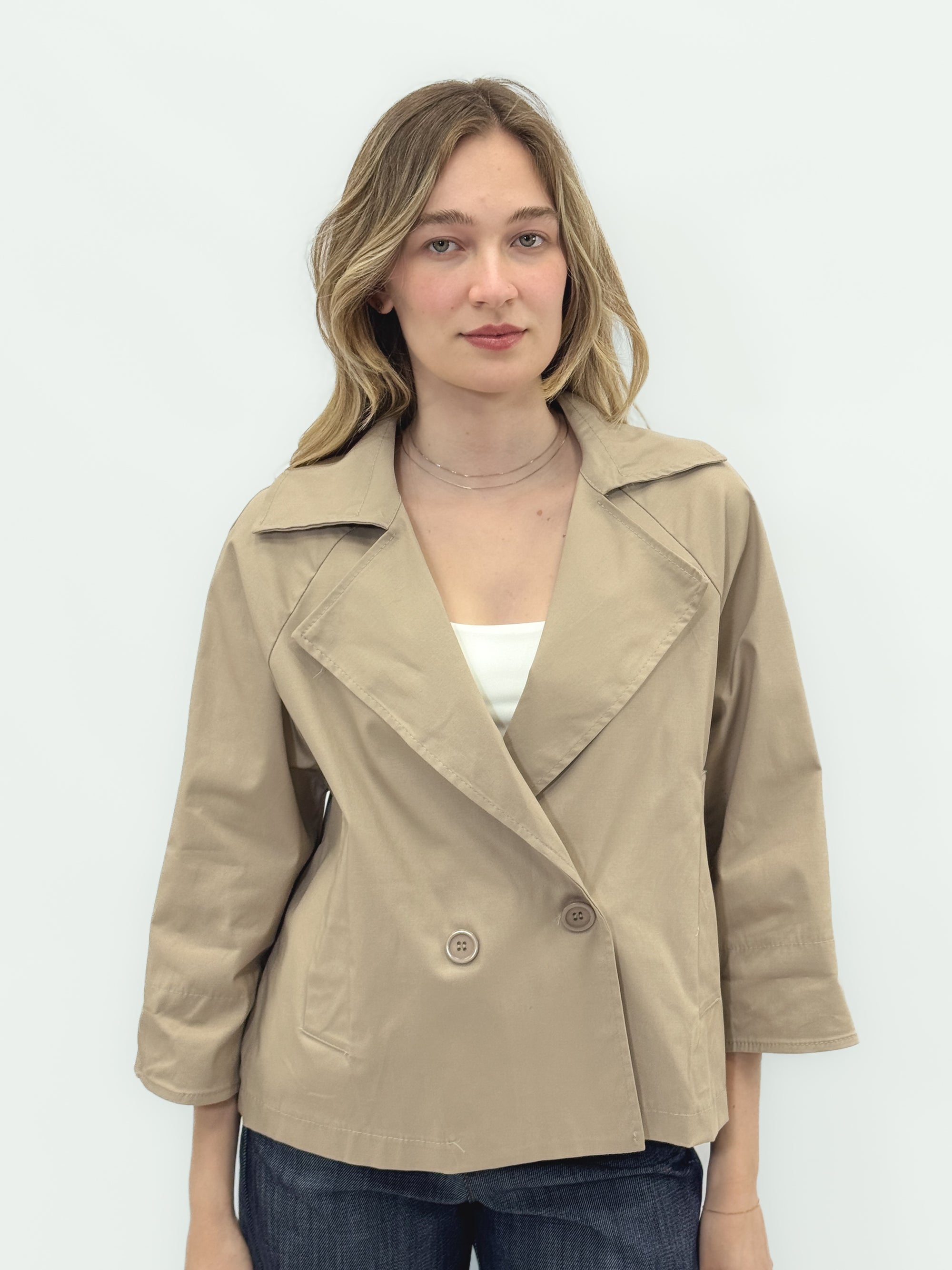 Trench corto in cotone
