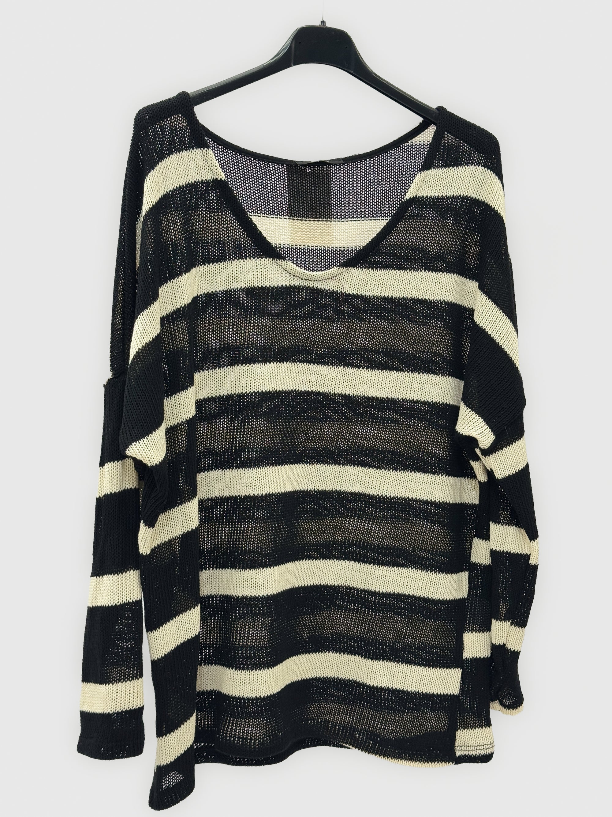Maglia donna a righe con maniche tre quarti