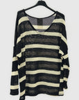 Maglia donna a righe con maniche tre quarti